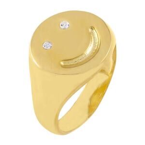 Adinas Eden Jewels Size 3 CZ Pinky Finger Ring Gold